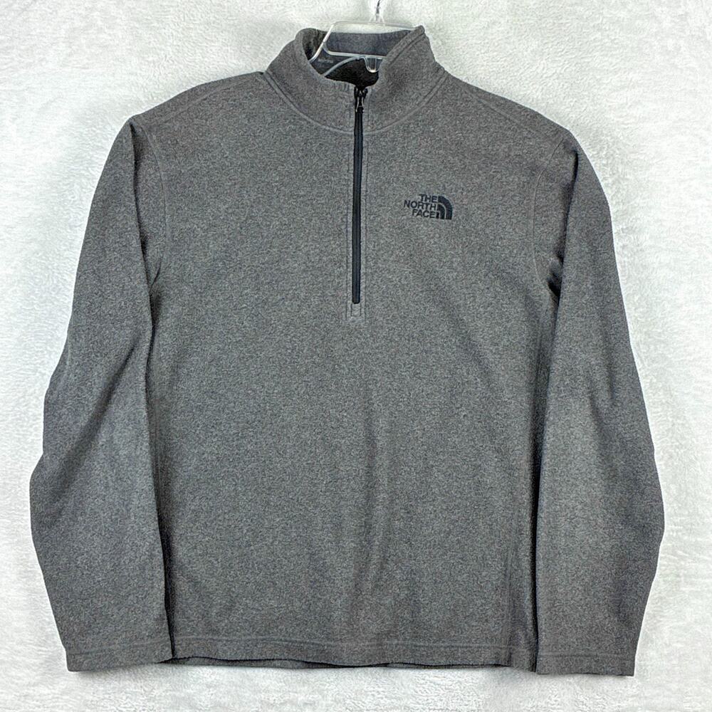 The North Face 1/4 Zip Fleece Mens M Gray Pullover Outdoors Preppy Trekking